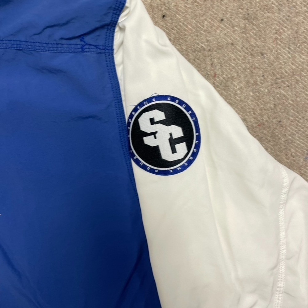Vintage NIKE SUPREME court windbreaker Jacket Mens Large Blue 1990s Silver tag - Picture 5 of 12